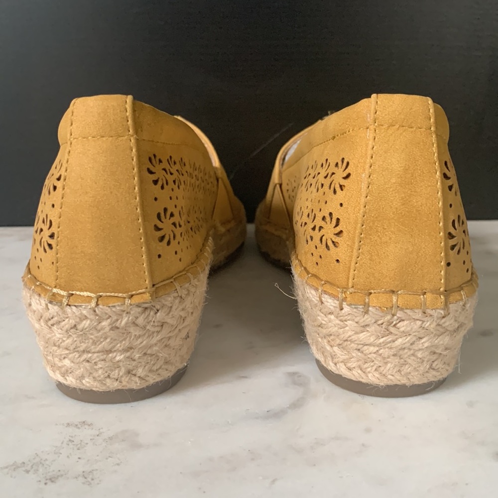 Easy Street Zenon Golden Yellow Small Espadrille Wedge - Picture 7 of 12